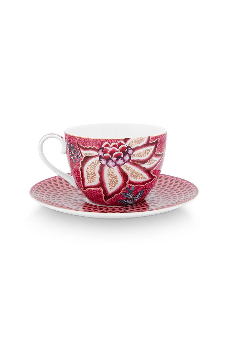 Pip Studio Flower Festival dark pink Mug Tasse 2 tlg – Bild 3