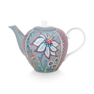 Pip Studio Flower Festival blue Tea Pot Teekanne 1,6l