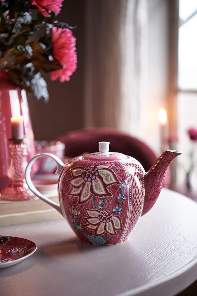 Pip Studio Flower Festival dark pink Tea Pot Teekanne 1,6l – Bild 6