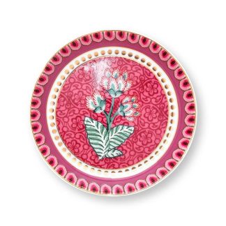 Pip Studio Flower Festival dark pink Plate Teller Tea tip