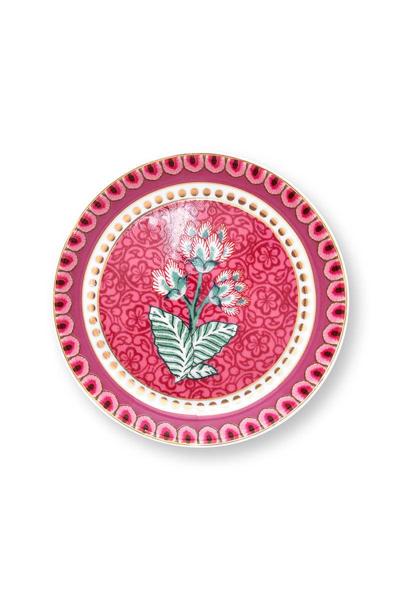 Pip Studio Flower Festival dark pink Plate Teller Tea tip