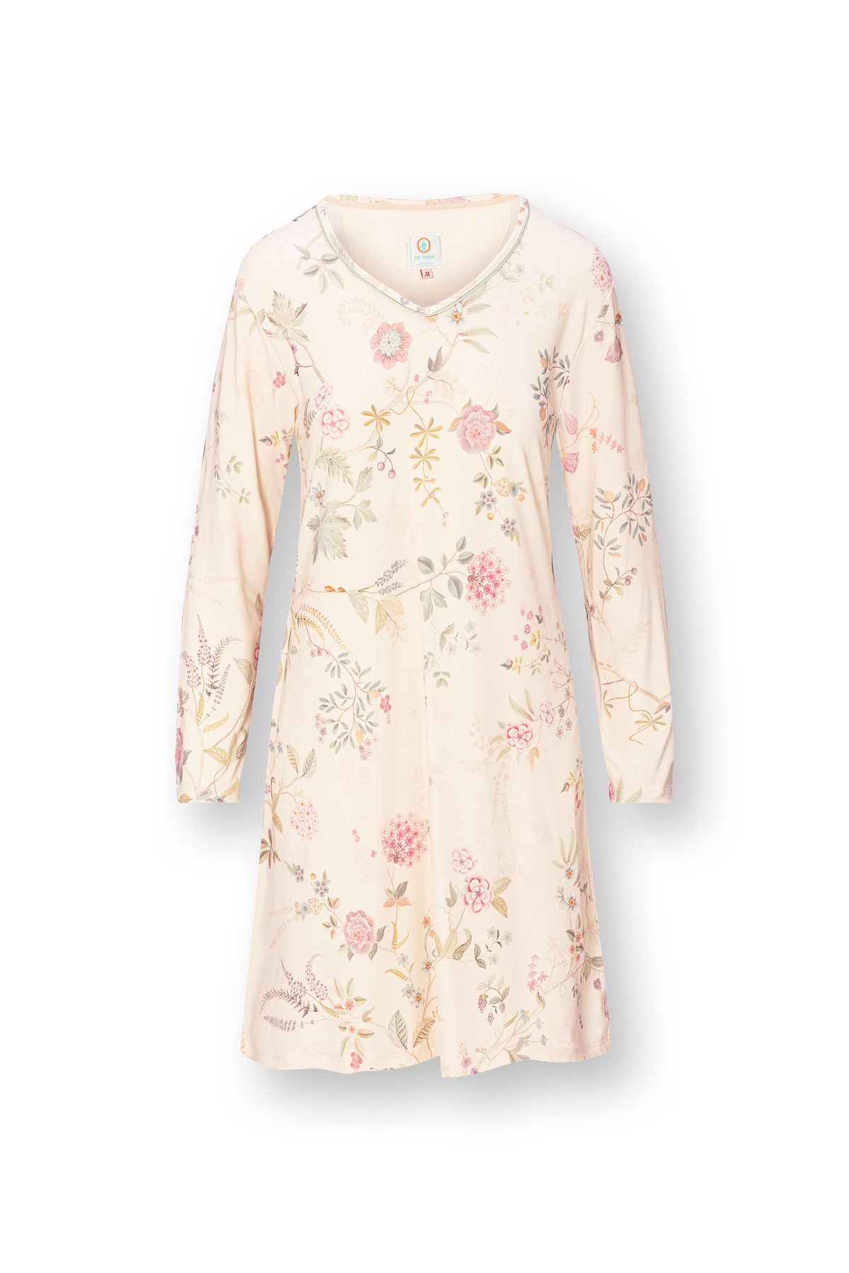 Pip Studio Dana Nachthemd langarm Bodhi Flower Off White – Größe S