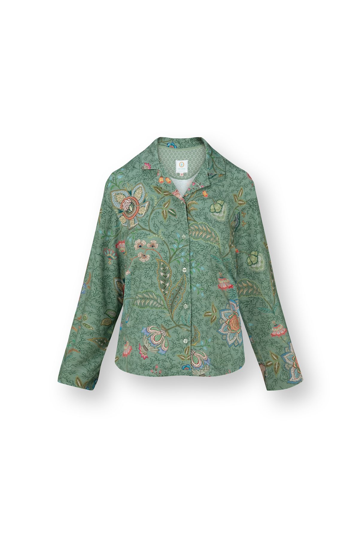 Pip Studio Faye Langarmshirt Mumbai Morning Grün – Größe L