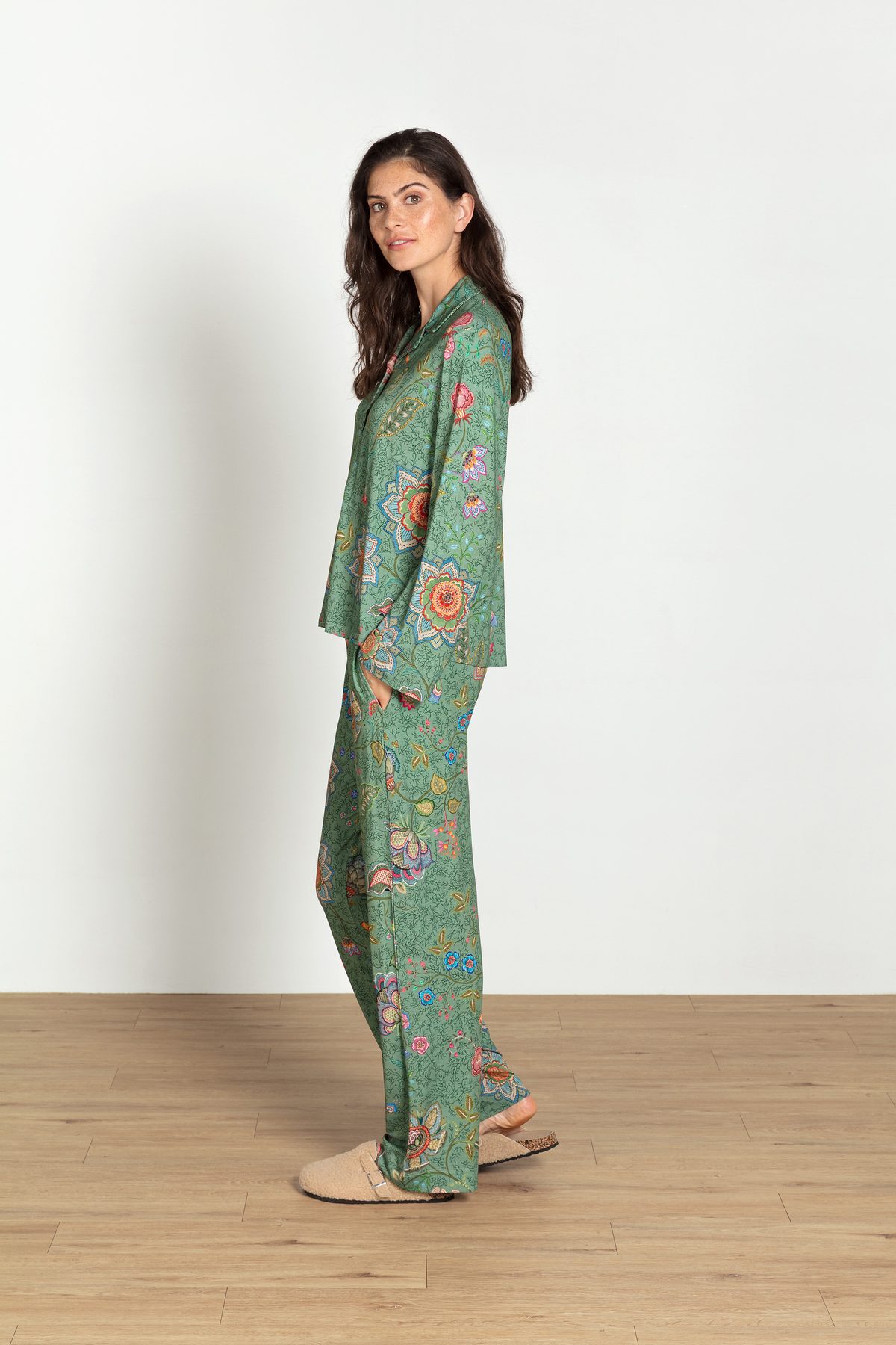 Pip Studio Faye Langarmshirt Mumbai Morning Grün – Größe L – Bild 4