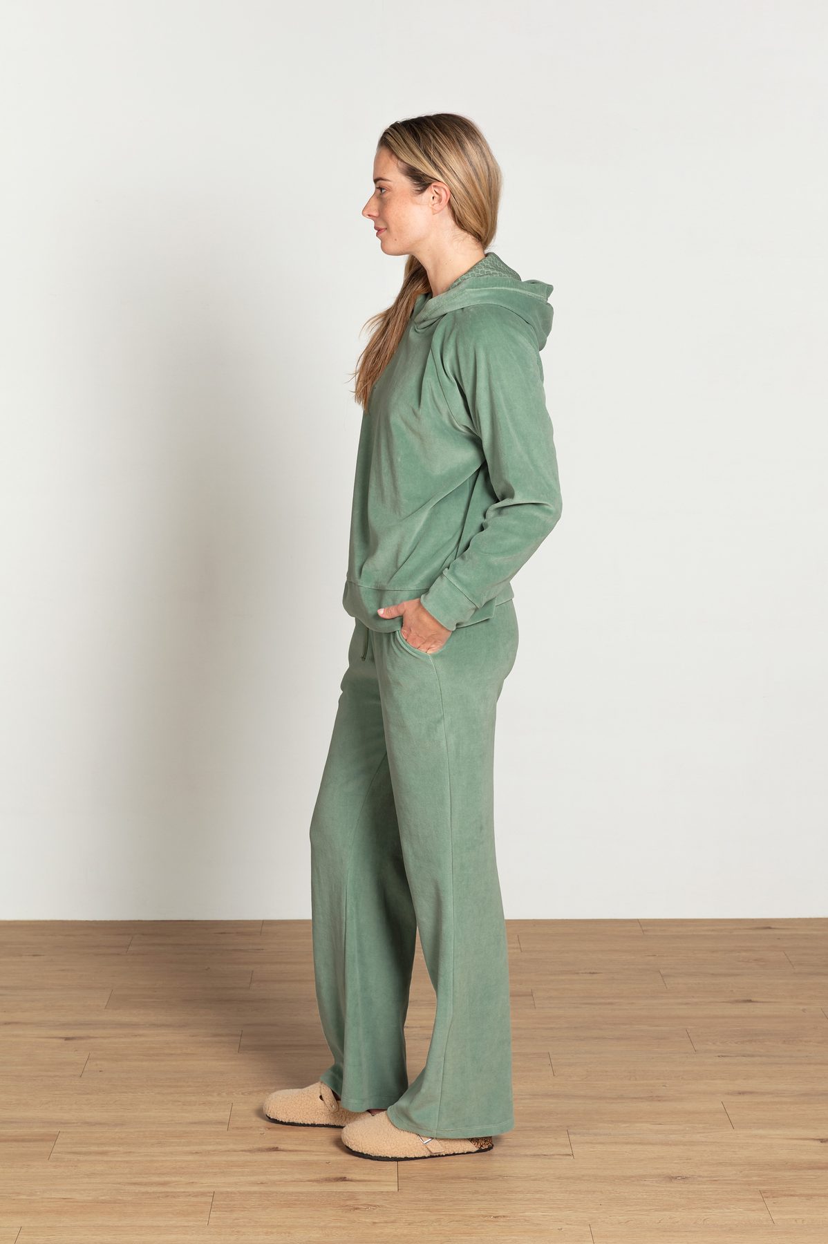 Pip Studio Tamari Kapuzenpullover Velvet Grün – Größe L – Bild 7