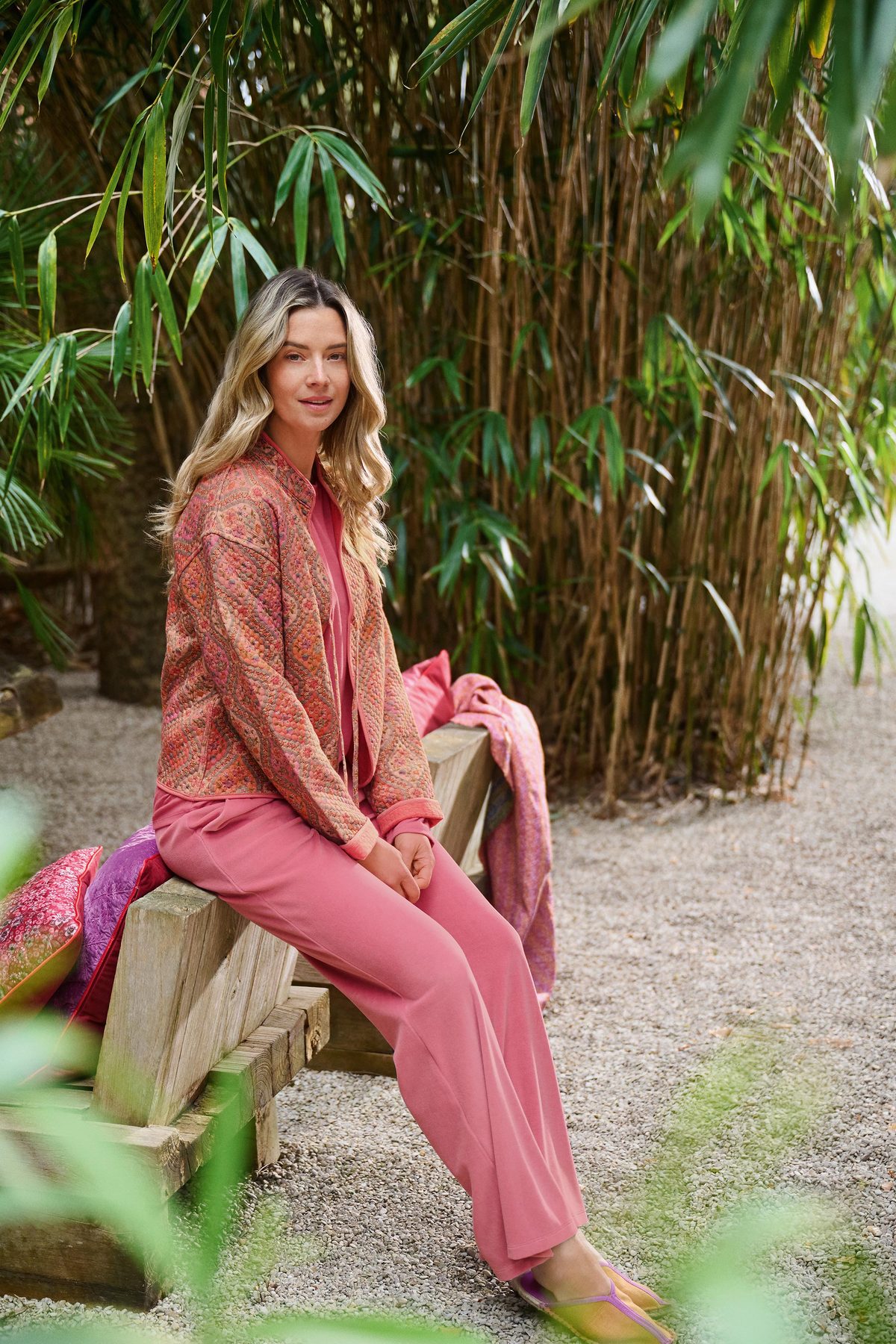 Pip Studio Britta Loungehose Velvet Pink – Größe S – Bild 11
