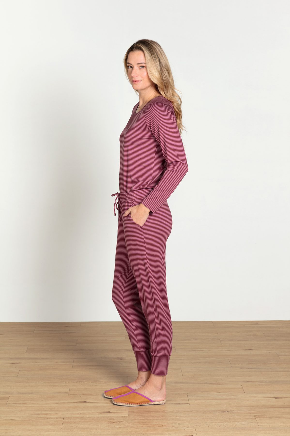 Pip Studio Bobien Loungehose Little Sumo Stripe Pink – Größe L – Bild 4