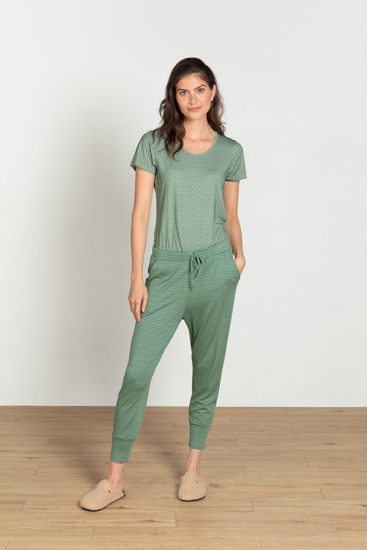 Pip Studio Bobien Loungehose Little Sumo Stripe Grün – Größe XS – Bild 14