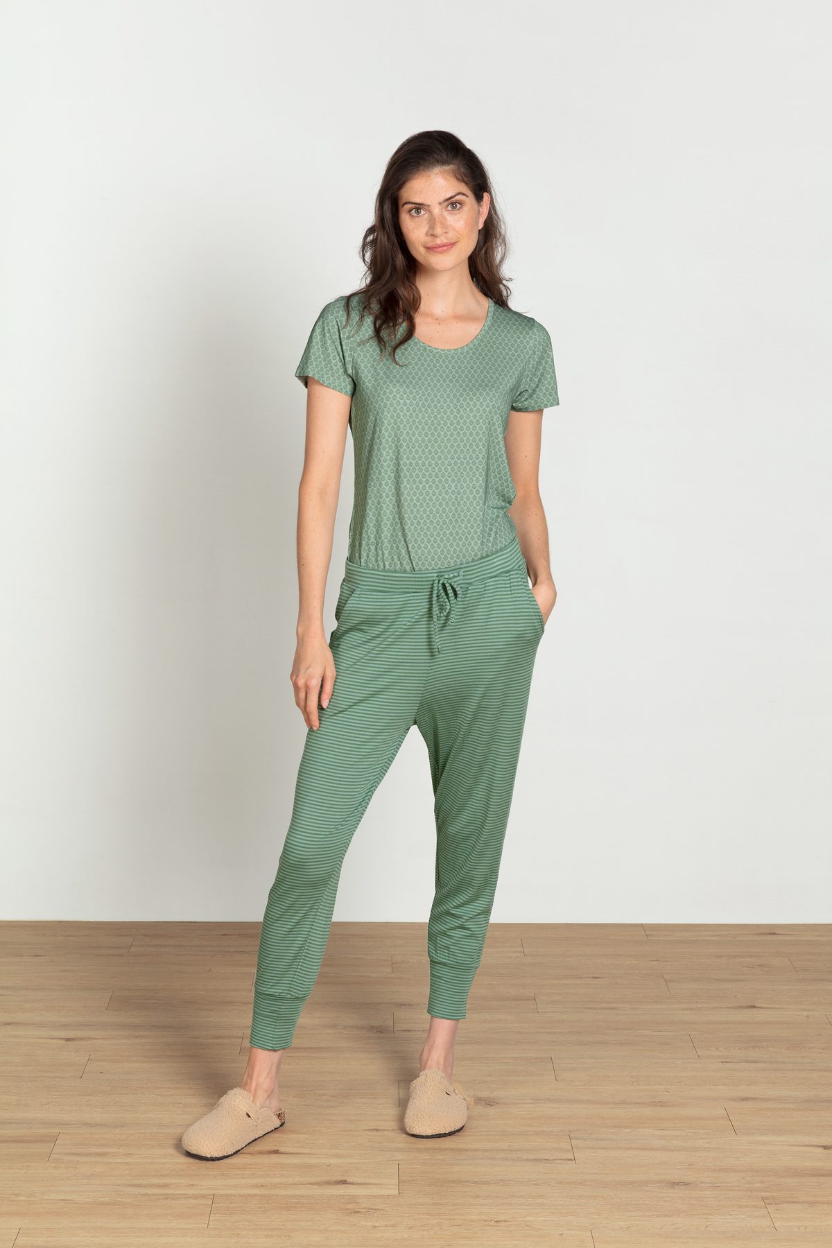 Pip Studio Bobien Loungehose Little Sumo Stripe Grün – Größe M – Bild 6
