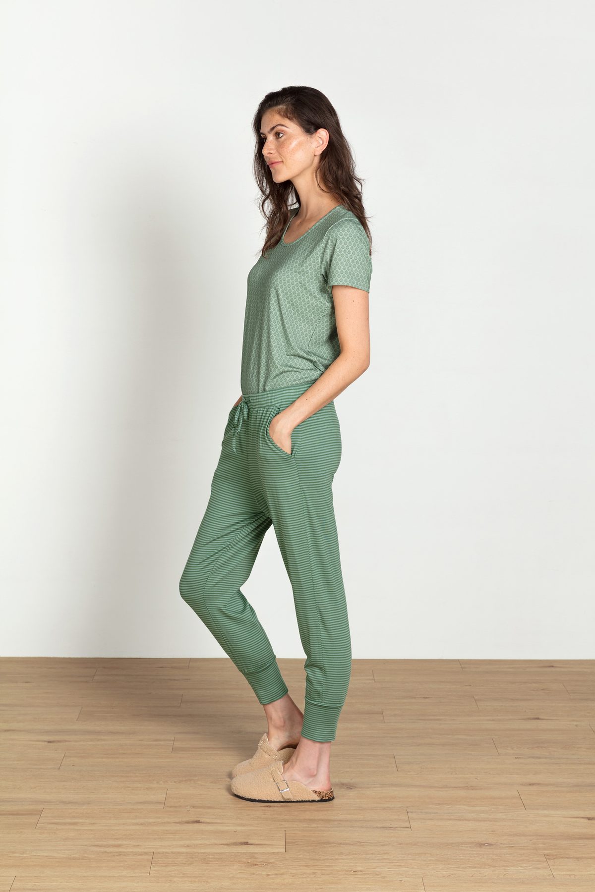 Pip Studio Bobien Loungehose Little Sumo Stripe Grün – Größe XL – Bild 7