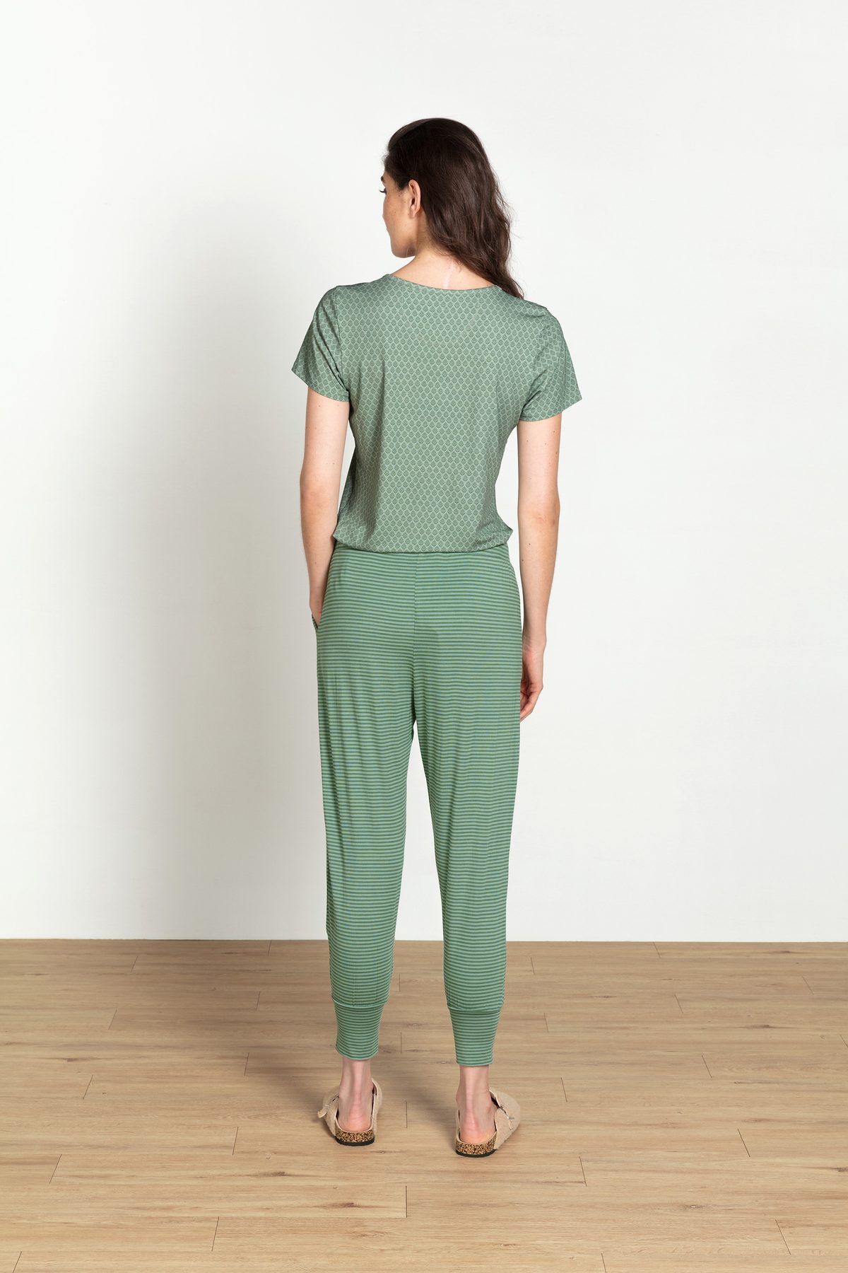 Pip Studio Bobien Loungehose Little Sumo Stripe Grün – Größe XL – Bild 8