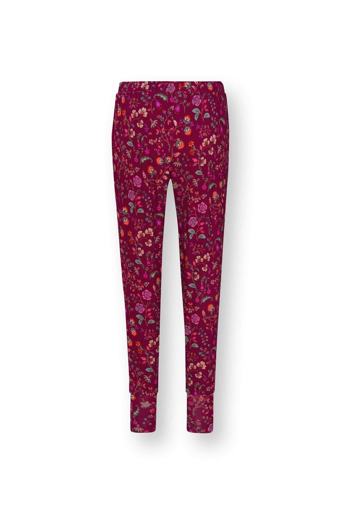 Pip Studio Bobien Loungehose Flora Bangalore Dunkelpink – Größe S – Bild 2