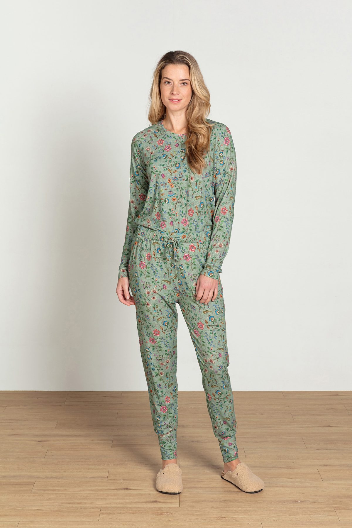 Pip Studio Bobien Loungehose Flora Bangalore Grün – Größe XS – Bild 11