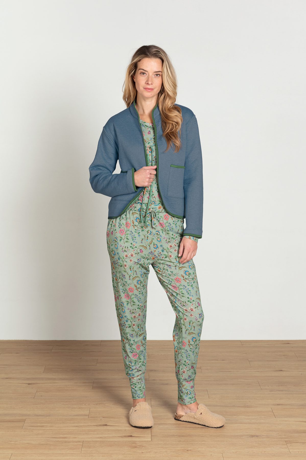 Pip Studio Bobien Loungehose Flora Bangalore Grün – Größe S – Bild 6
