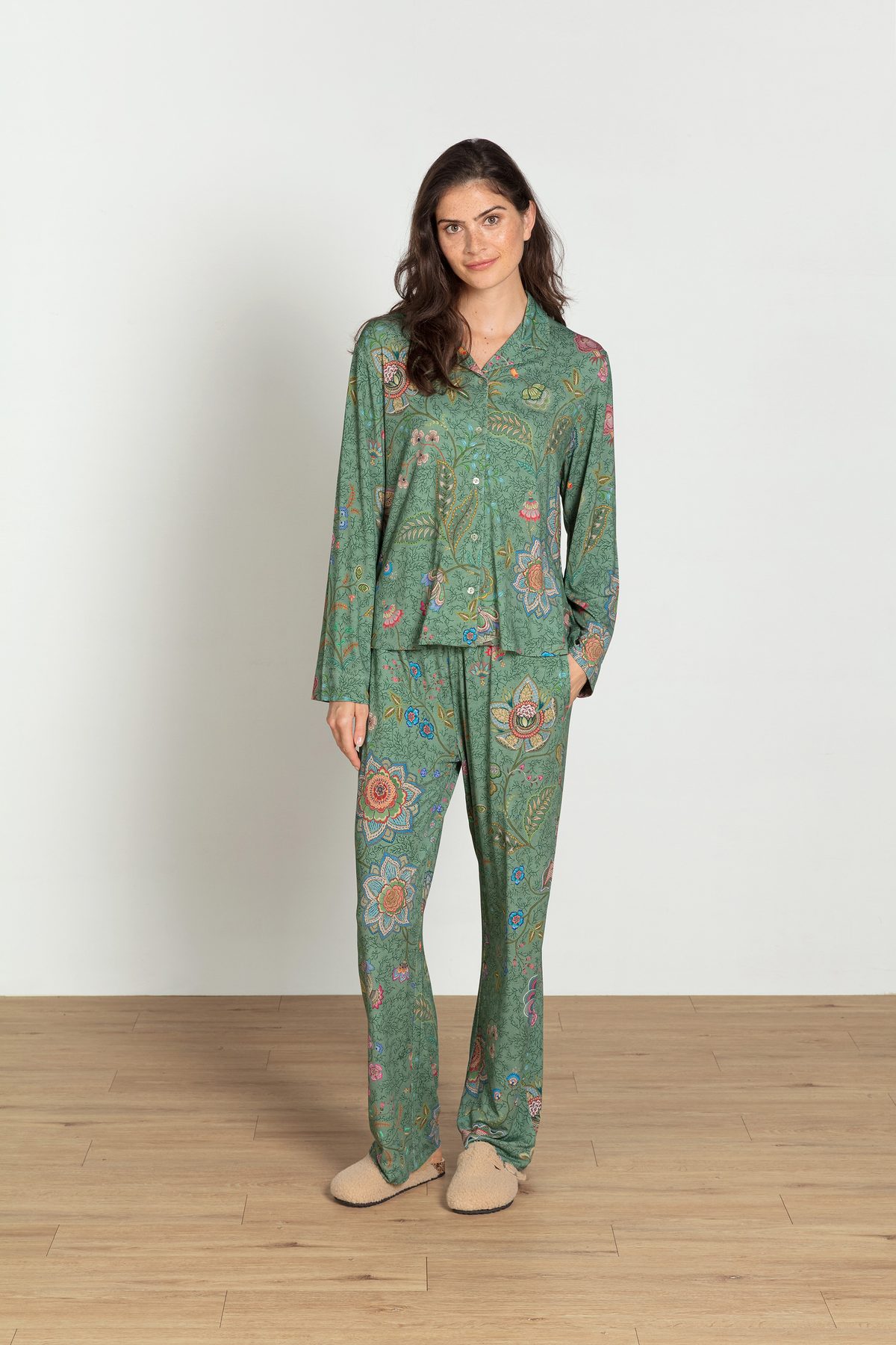 Pip Studio Belin Loungehose Mumbai Morning Grün – Größe S – Bild 3