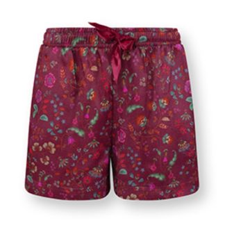 Pip Studio Hose kurz Flora dark pink L